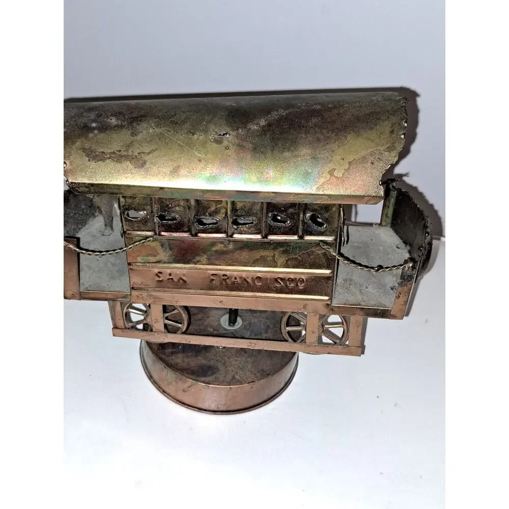 Retro Copper San Francisco California Trolly Cart Music Box